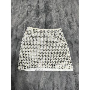 INC Tweed Mini Skirt Black & White Textured – Size S